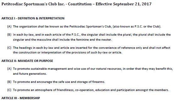 PSC Constitution and Bylaws